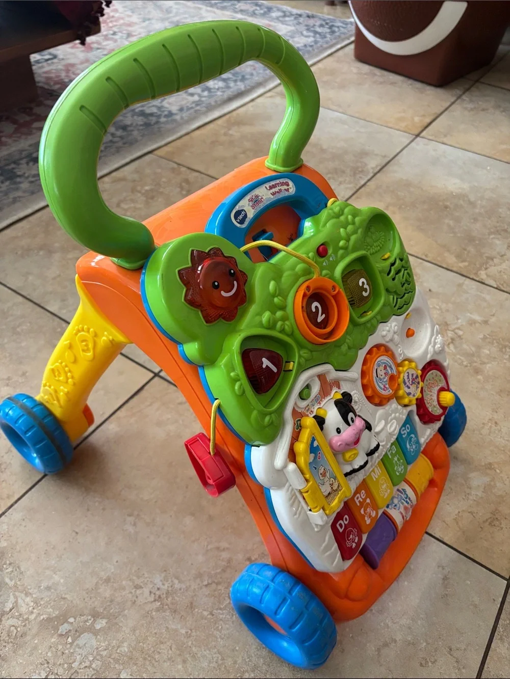 Interactive Toddler Activity Walker - Green/Orange with Music and Lights